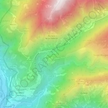 Aguillas topographic map, elevation, terrain