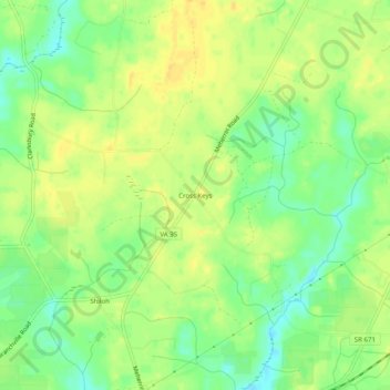 Cross Keys topographic map, elevation, terrain