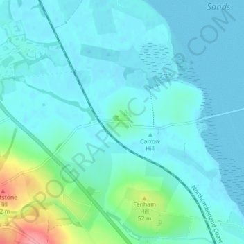 Beal topographic map, elevation, terrain