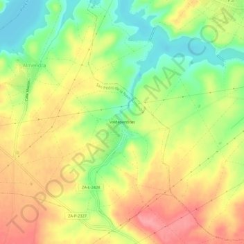 Valdeperdices topographic map, elevation, terrain