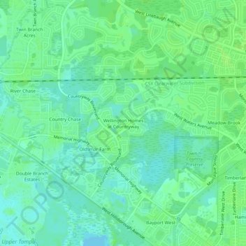 Wellington Homes at Countryway topographic map, elevation, terrain