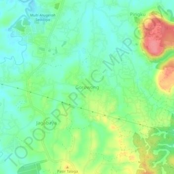 Gorowong topographic map, elevation, terrain