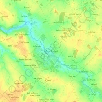 La Roche-Boursault topographic map, elevation, terrain