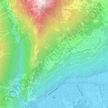 Aven topographic map, elevation, terrain