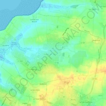 Le Bourg topographic map, elevation, terrain