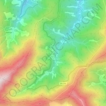 Teixeira de Cima topographic map, elevation, terrain
