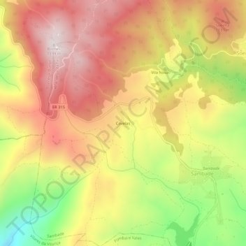 Covelas topographic map, elevation, terrain