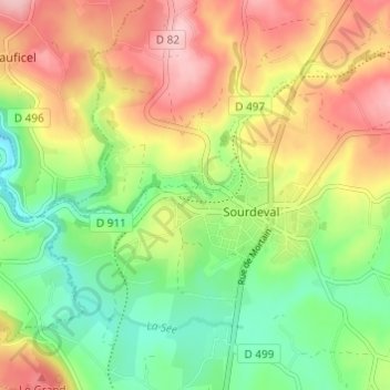 Rochefort topographic map, elevation, terrain