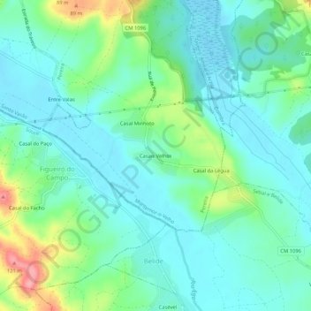Casais Velhos topographic map, elevation, terrain