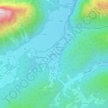 Weidach topographic map, elevation, terrain