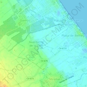 Carrer dels Ullals topographic map, elevation, terrain