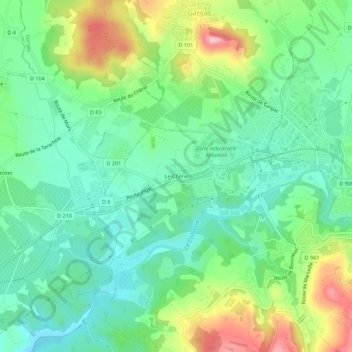 Le Chêne topographic map, elevation, terrain