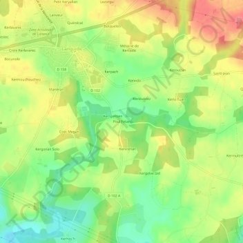 Poul Fetan topographic map, elevation, terrain