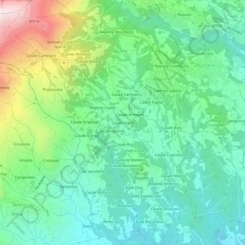Casale Vigne topographic map, elevation, terrain