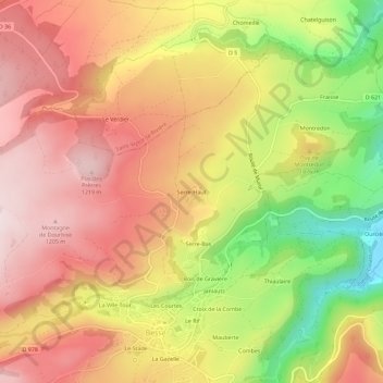 Serre-Haut topographic map, elevation, terrain