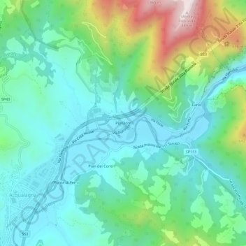 Pianacce topographic map, elevation, terrain