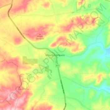 Mount Compass topographic map, elevation, terrain