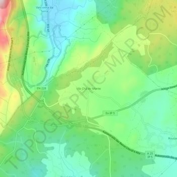 Vila Chã do Monte topographic map, elevation, terrain