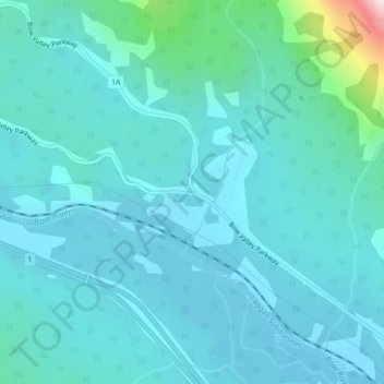 Massive topographic map, elevation, terrain