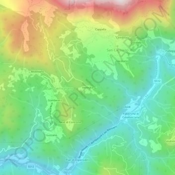 Vetteglia topographic map, elevation, terrain