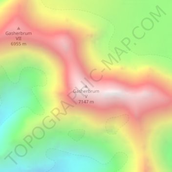 Gasherbrum V topographic map, elevation, terrain