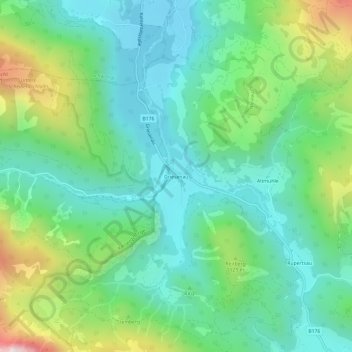 Griesenau topographic map, elevation, terrain