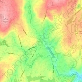 Huntington topographic map, elevation, terrain