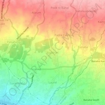 Bayanan topographic map, elevation, terrain
