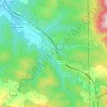 La Cluse Haute topographic map, elevation, terrain