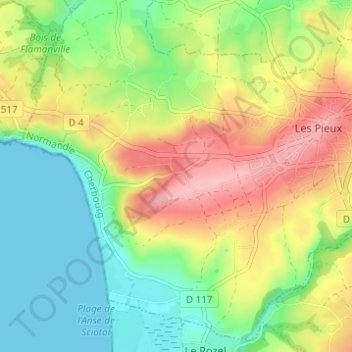 Le Val Mulet topographic map, elevation, terrain