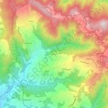 Giucano topographic map, elevation, terrain