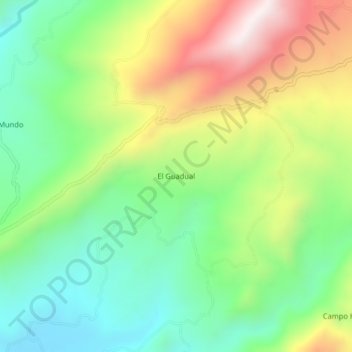 El Guadual topographic map, elevation, terrain