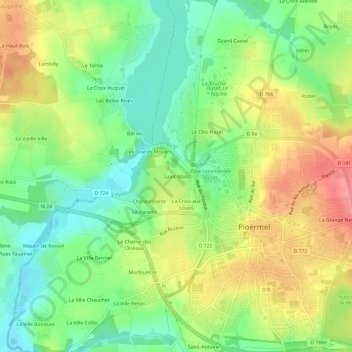 Saint-Malo topographic map, elevation, terrain