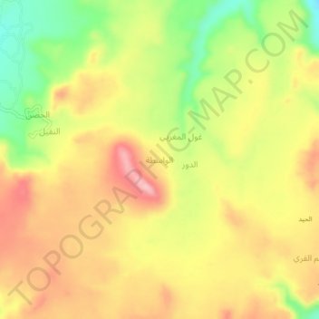 Al Wasitah topographic map, elevation, terrain