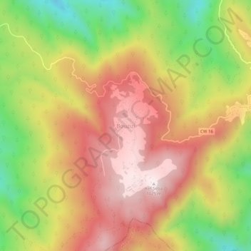 Bouzizi topographic map, elevation, terrain