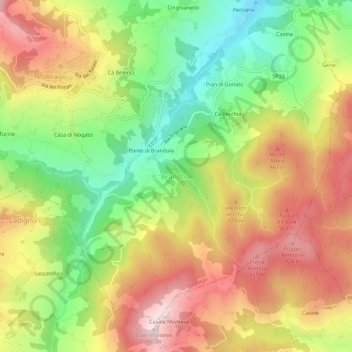 Brandola topographic map, elevation, terrain