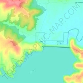 Crane topographic map, elevation, terrain