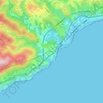 San Giacomo topographic map, elevation, terrain