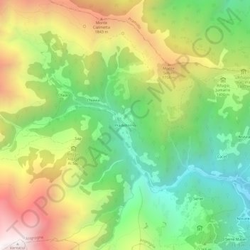 Pradeltorno topographic map, elevation, terrain