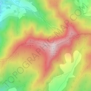 Peña Redonda topographic map, elevation, terrain