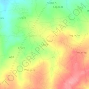 Pacific topographic map, elevation, terrain