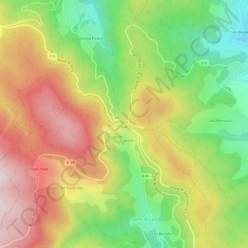 La Croix du Sud topographic map, elevation, terrain