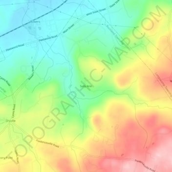 Sally Ann topographic map, elevation, terrain