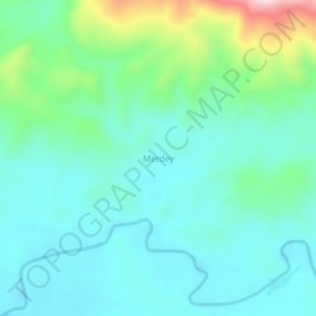 Merdey topographic map, elevation, terrain
