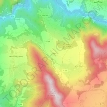 L'Orme topographic map, elevation, terrain