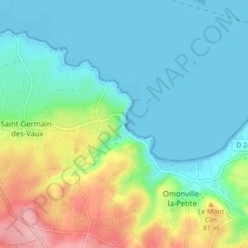 Saint-Germain-des-Vaux topographic map, elevation, terrain