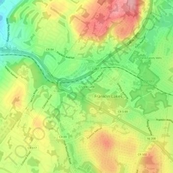 Crystal Lake topographic map, elevation, terrain