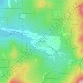 Bread Loaf topographic map, elevation, terrain