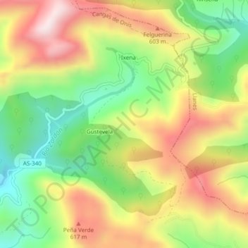 Peñaverde topographic map, elevation, terrain