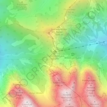 Stripsenjoch topographic map, elevation, terrain